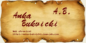 Anka Bukvički vizit kartica